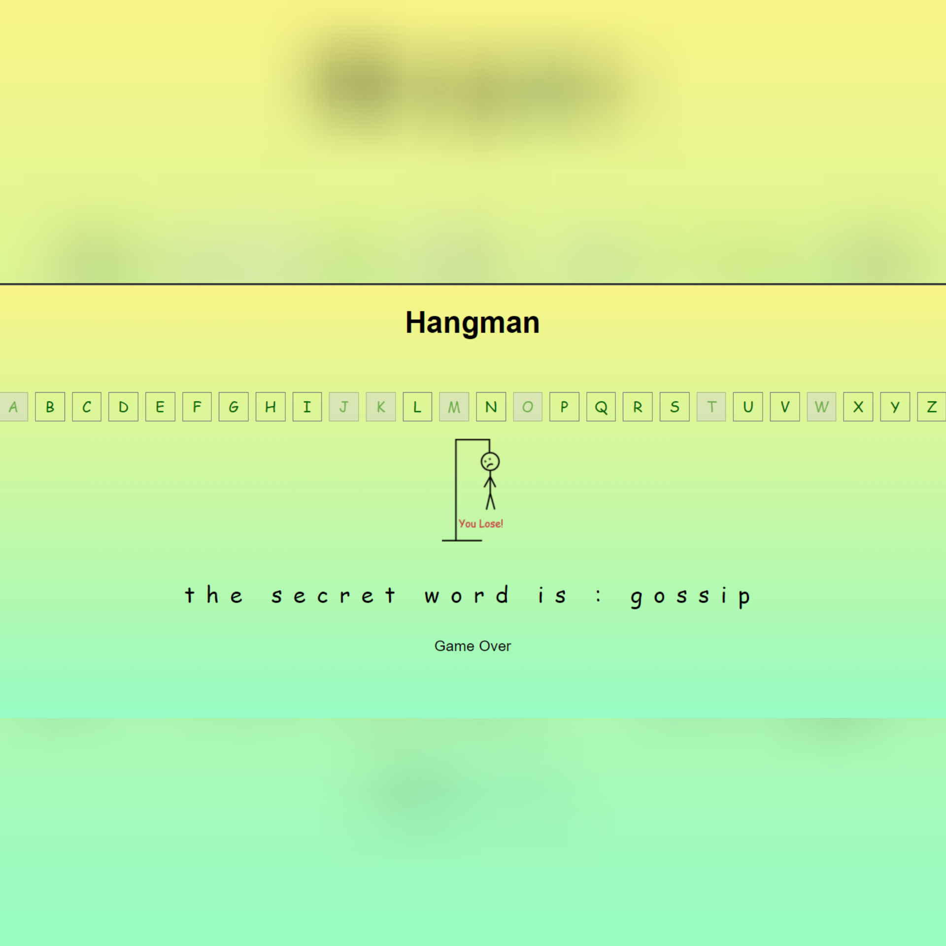 Hangman game picture